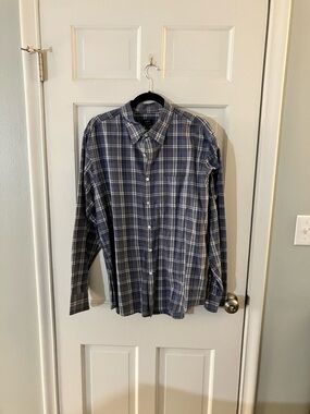 J. Crew Blue and White Plaid Button-Down Shirt